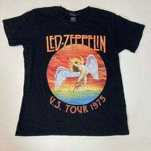 Official Led Zeppelin U.S. Tour  Graphic T-Shirt Black, Women's Size Med…